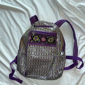 Vera Bradley, Frill Backpack, purple/green/brown pattern